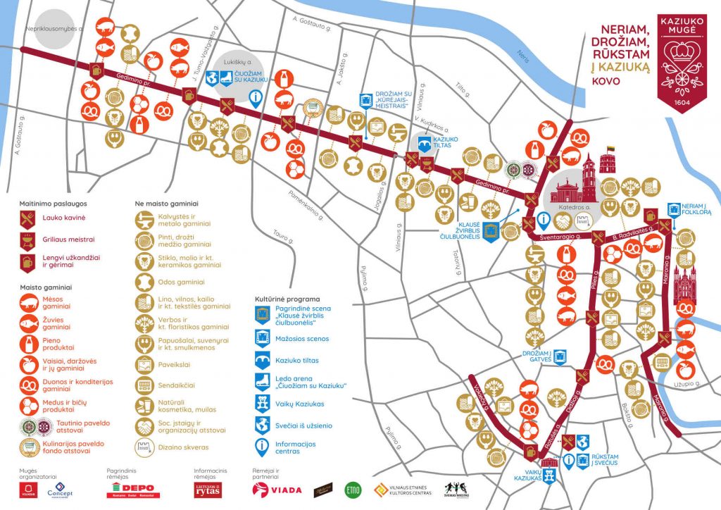Mapa Kaziuków Wileńskich 2020 Mapa Kaziuków Wileńskich 2020