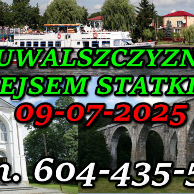 Rejs Statkiem Augustów. Studzieniczna. Stańczyki. Wycieczka po Suwalszczyźnie z rejsem statkiem 09-07-2025.