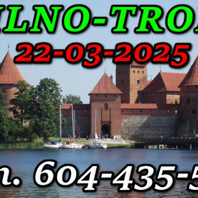 Zamek w na wyspie. Troki. Litwa. Wycieczka do Wilna i Trok 22-03-2025