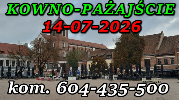 Wycieczka do Kowna i Pożajście 14.07.2026 @ Augustów, Rynek Zygmunta Augusta 15