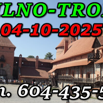 Dziedziniec zamku Wielkich Książąt Litewskich w Trokach. Wycieczka do Wilna i Trok 04-10-2025.