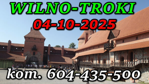 Dziedziniec zamku Wielkich Książąt Litewskich w Trokach. Wycieczka do Wilna i Trok 04-10-2025.