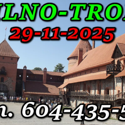 Dziedziniec Zamku Wielkich Książąt Litewskich w Trokach. Wycieczka do Wilna i Trok 29-11-2025.