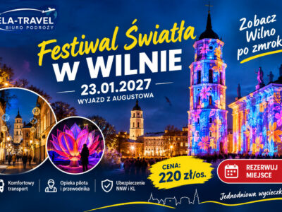 Festiwal Świateł w Wilnie 23-01-2026 na starówce Wileńskiej. Plac Katedralny w Wilnie.